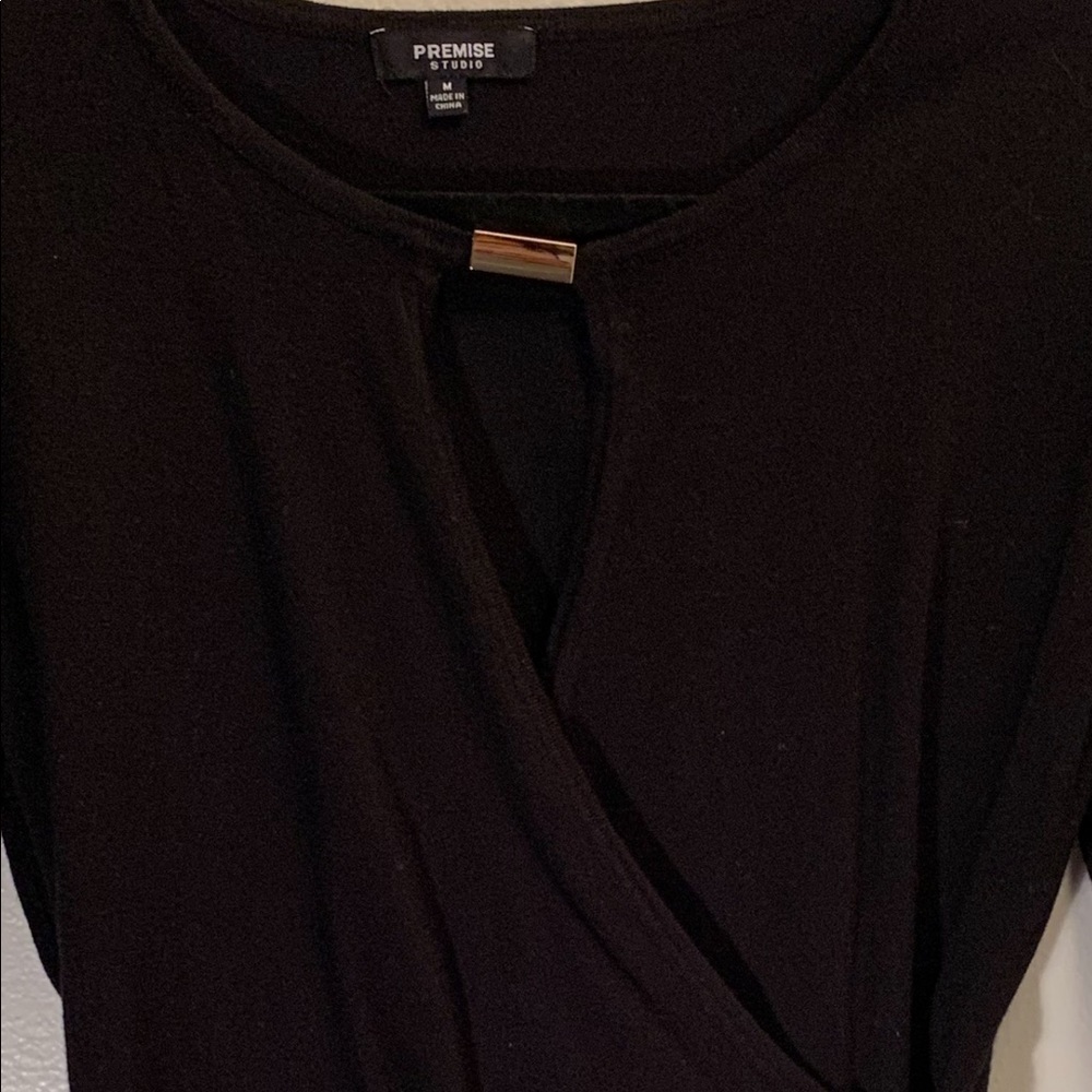 Premise Stretch Black Shirt with Gold Bar - Picture 4 of 7
